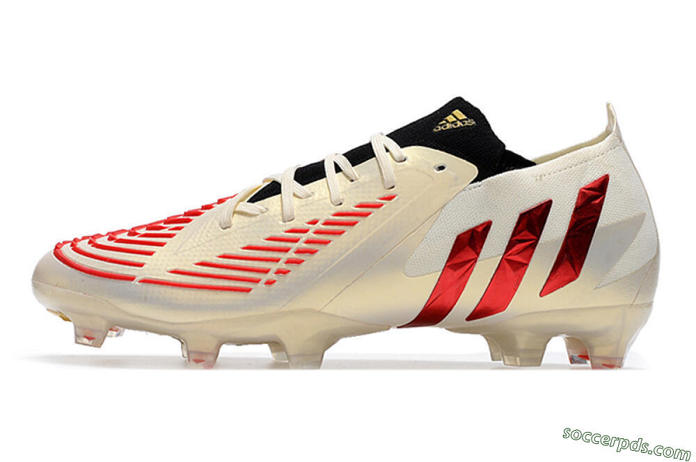 Adidas Predator Edge.1 Low FG Low-Tops Football Boots - White/Red 2