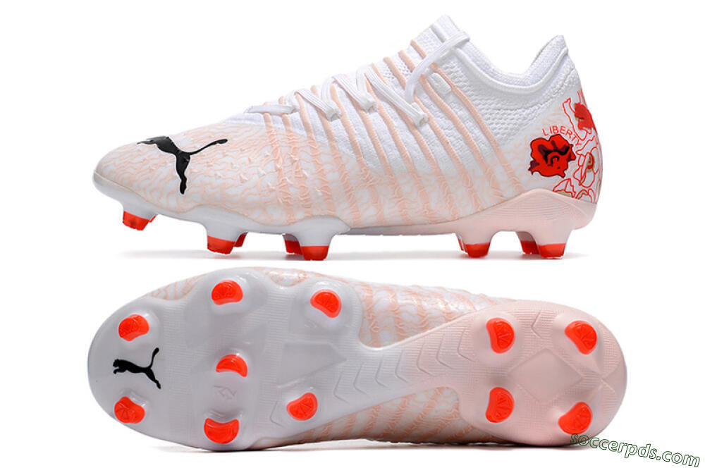 Puma Future Z 1.4 Liberty FG Low-Tops Football Boots - White/Pink/Red 0