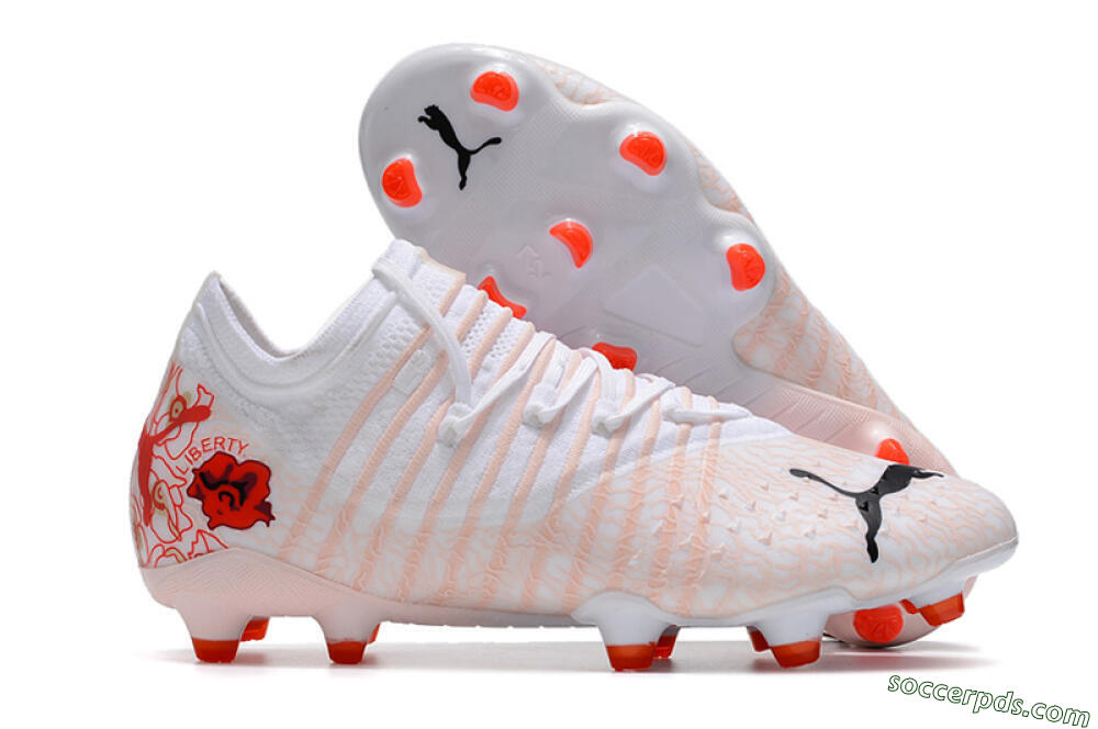 Puma Future Z 1.4 Liberty FG Low-Tops Football Boots - White/Pink/Red 1
