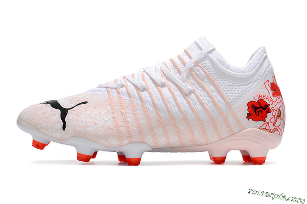 Puma Future Z 1.4 Liberty FG Low-Tops Football Boots - White/Pink/Red 2