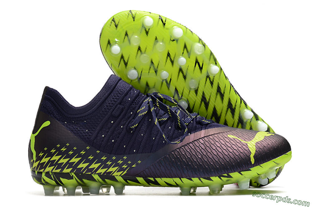 Puma Future Z 1.3 Instinct MG Low-Tops Football Boots - Black/Green 1