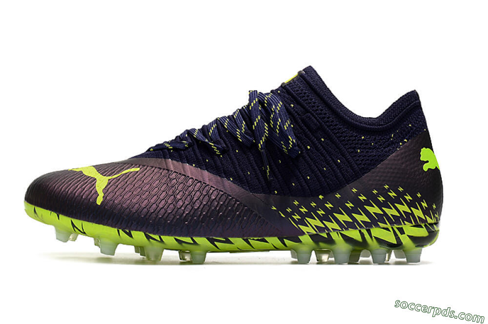 Puma Future Z 1.3 Instinct MG Low-Tops Football Boots - Black/Green 2