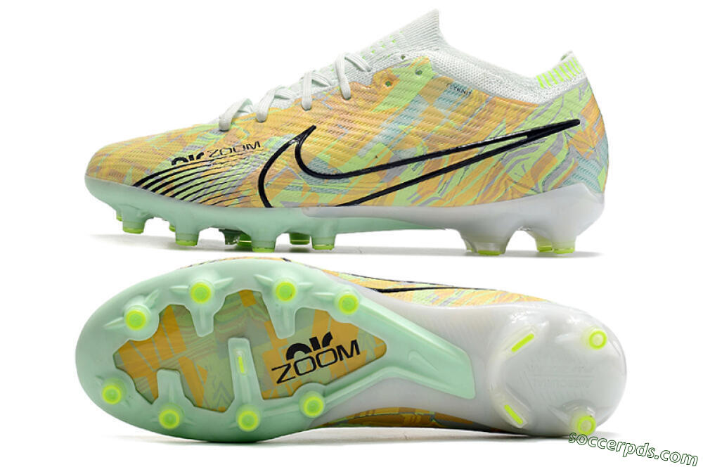 Nike Air Zoom Mercurial Vapor 15 Elite AG Low-Tops Football Boots - White/Green/Orange 0