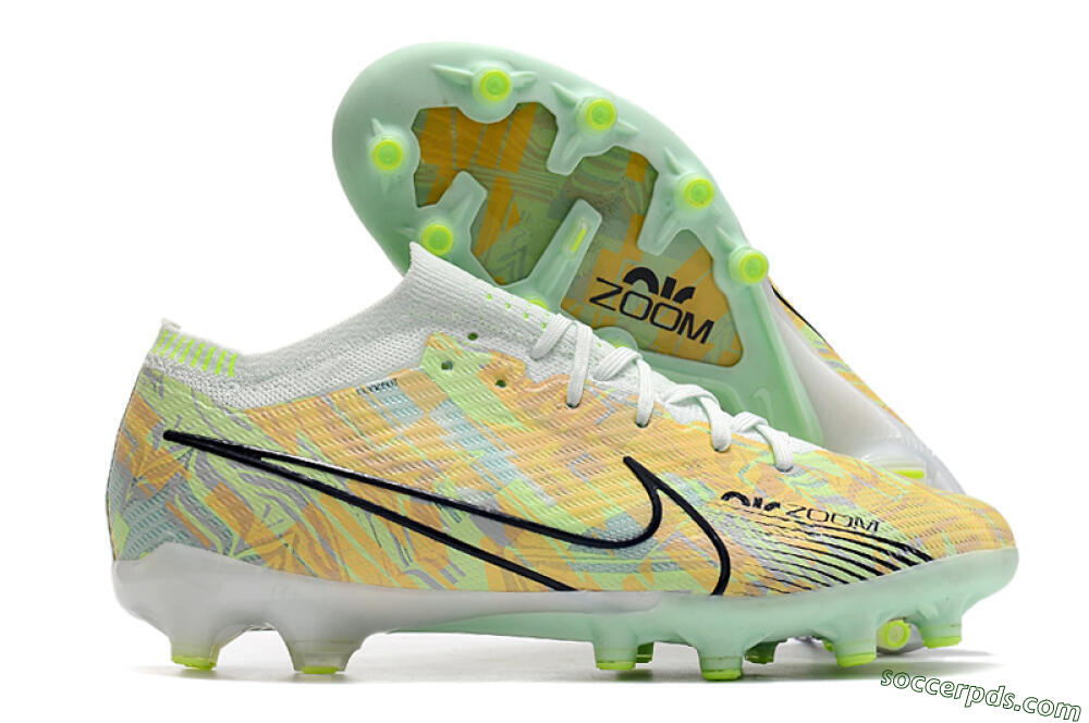Nike Air Zoom Mercurial Vapor 15 Elite AG Low-Tops Football Boots - White/Green/Orange 1