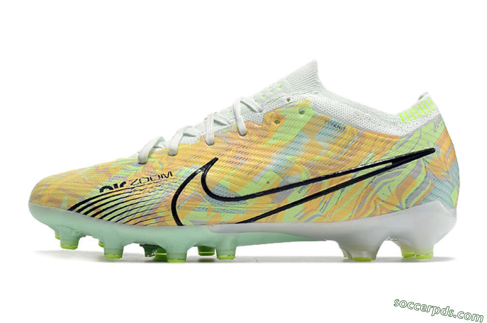 Nike Air Zoom Mercurial Vapor 15 Elite AG Low-Tops Football Boots - White/Green/Orange 2