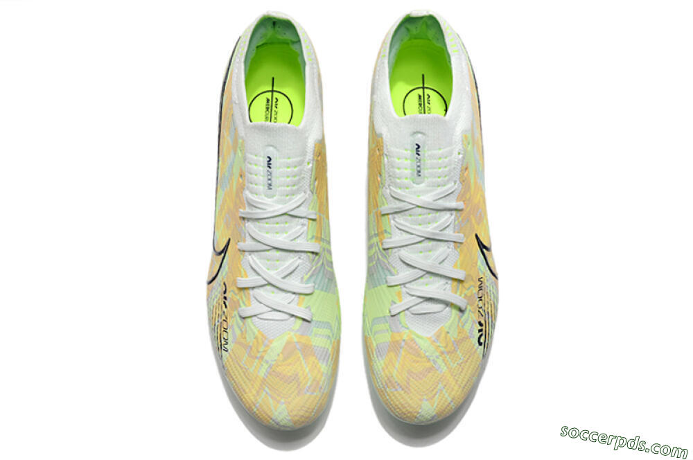 Nike Air Zoom Mercurial Vapor 15 Elite AG Low-Tops Football Boots - White/Green/Orange 4