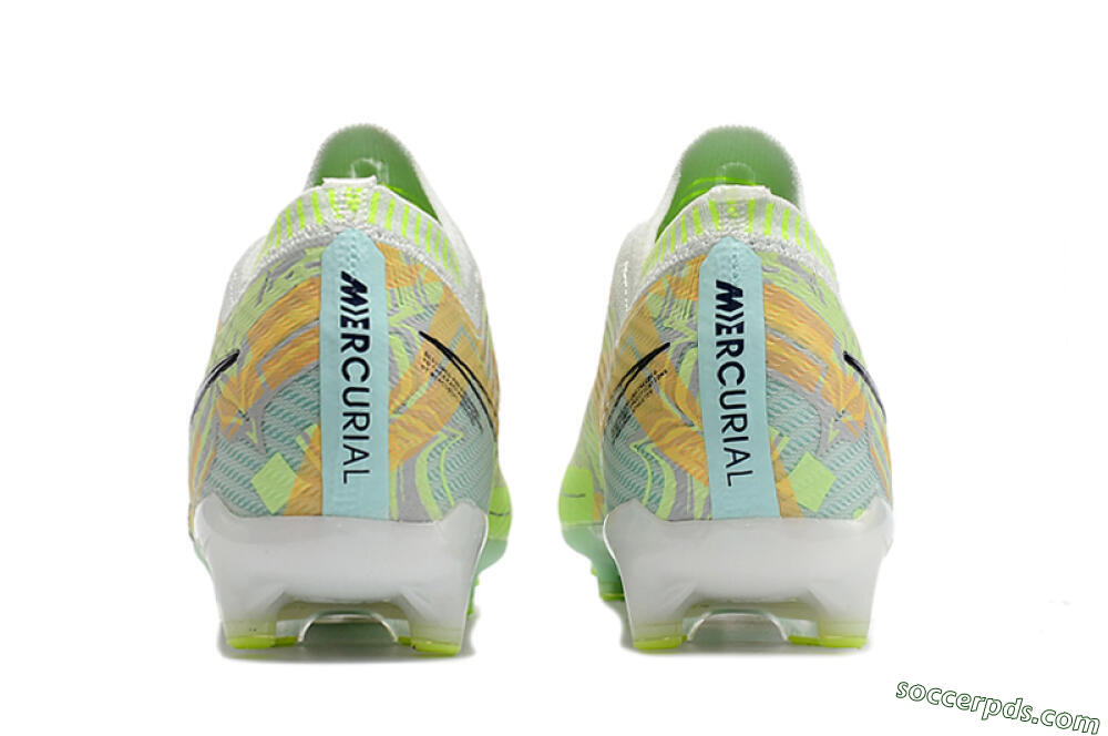 Nike Air Zoom Mercurial Vapor 15 Elite AG Low-Tops Football Boots - White/Green/Orange 5