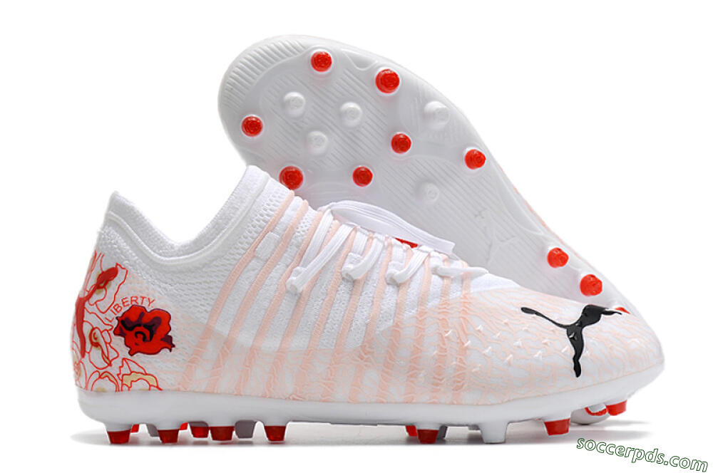 Puma Future Z 1.4 Liberty MG Low-Tops Football Boots - White/Red/Black 1