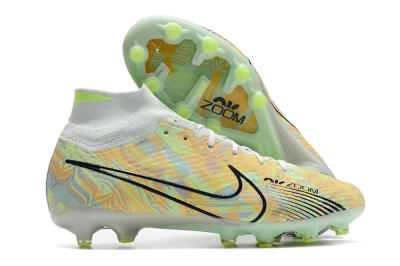 Nike Air Zoom Mercurial Superfly 9 Elite AG High-Tops Football Boots - White/Green/Orange