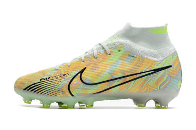 Nike Air Zoom Mercurial Superfly 9 Elite AG High-Tops Football Boots - White/Green/Orange