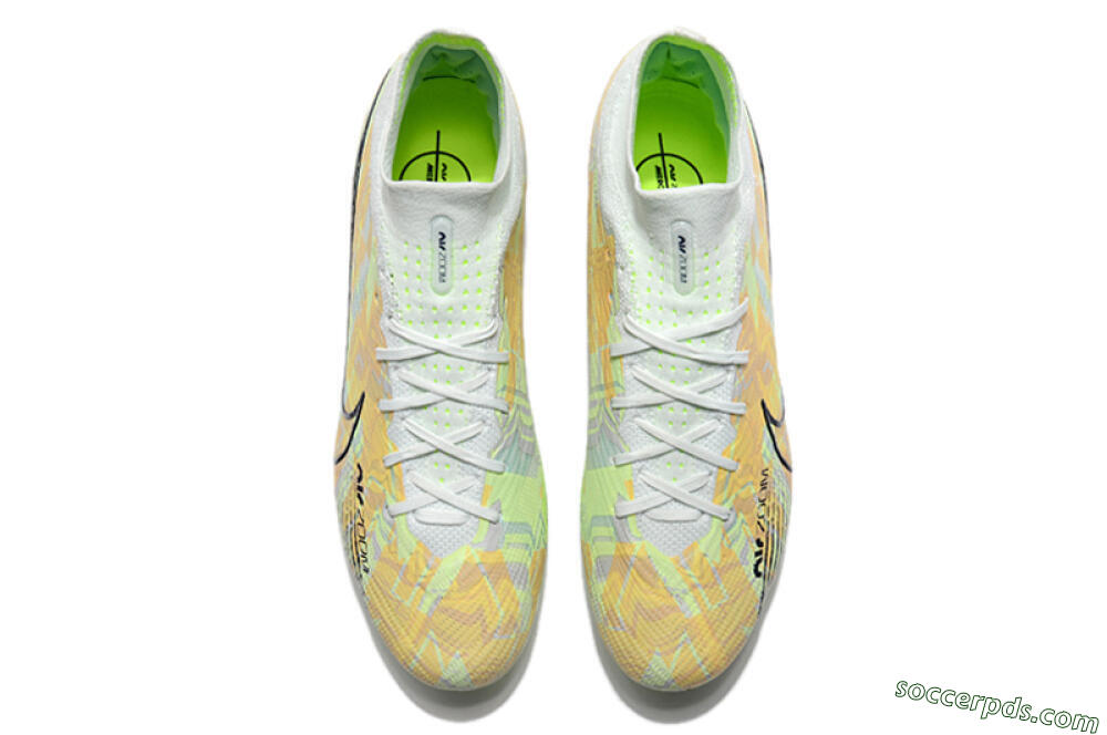 Nike Air Zoom Mercurial Superfly 9 Elite AG High-Tops Football Boots - White/Green/Orange 4
