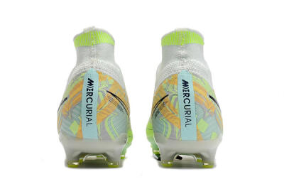 Nike Air Zoom Mercurial Superfly 9 Elite AG High-Tops Football Boots - White/Green/Orange