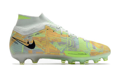 Nike Air Zoom Mercurial Superfly 9 Elite AG High-Tops Football Boots - White/Green/Orange