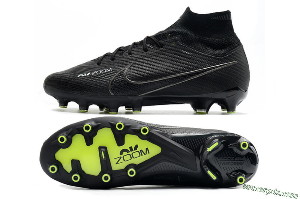 Nike Air Zoom Mercurial Superfly 9 Elite AG High-Tops Football Boots - Black/Green 0