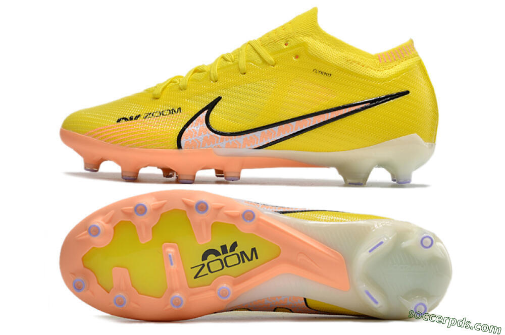 Nike Air Zoom Mercurial Vapor 15 Elite AG Low-Tops Football Boots - Yellow/Pink 0