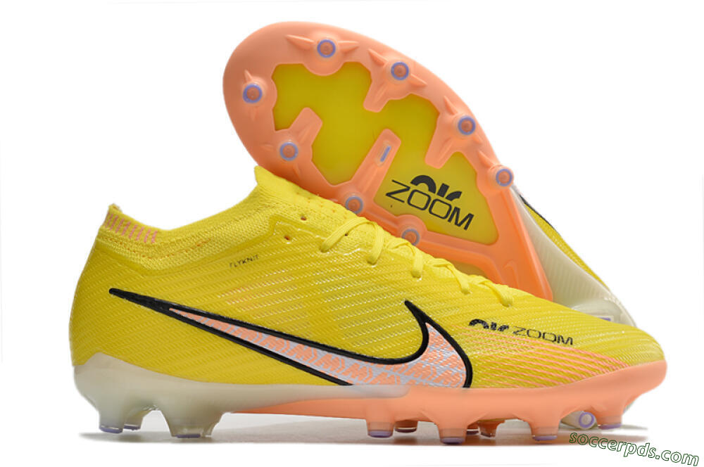Nike Air Zoom Mercurial Vapor 15 Elite AG Low-Tops Football Boots - Yellow/Pink 1