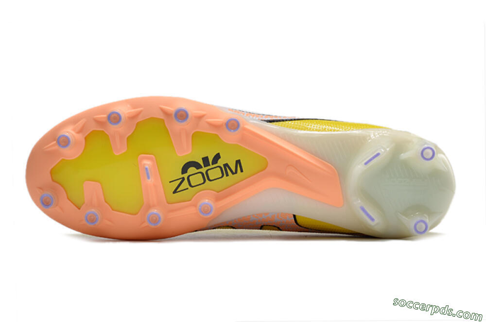 Nike Air Zoom Mercurial Vapor 15 Elite AG Low-Tops Football Boots - Yellow/Pink 6