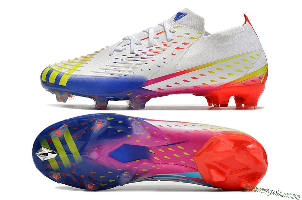 Adidas Predator FIFA World Cup Qatar 2022 Edge+ FG Low-Tops Football Boots - White/Red/Blue 0