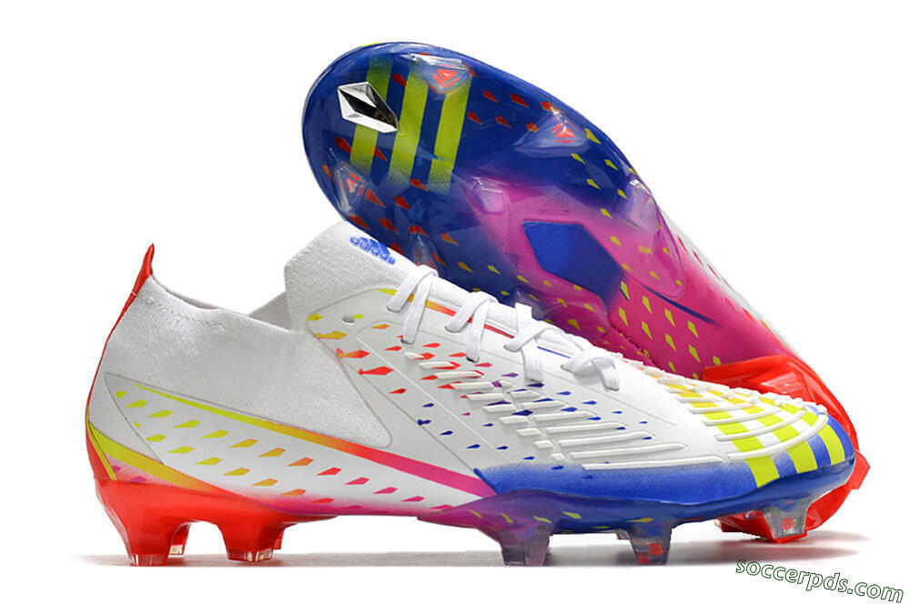 Adidas Predator FIFA World Cup Qatar 2022 Edge+ FG Low-Tops Football Boots - White/Red/Blue 1