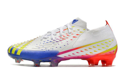 Adidas Predator FIFA World Cup Qatar 2022 Edge+ FG Low-Tops Football Boots - White/Red/Blue