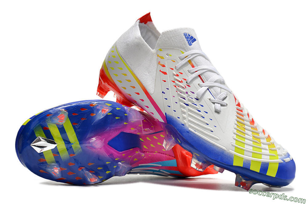 Adidas Predator FIFA World Cup Qatar 2022 Edge+ FG Low-Tops Football Boots - White/Red/Blue 3