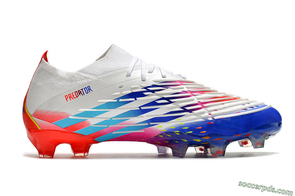 Adidas Predator FIFA World Cup Qatar 2022 Edge+ FG Low-Tops Football Boots - White/Red/Blue 7