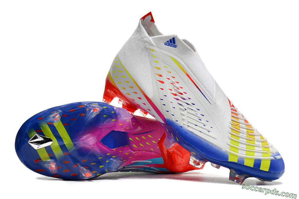 Adidas Predator FIFA World Cup Qatar 2022 Edge+ FG High-Tops Football Boots - White/Red/Blue 3