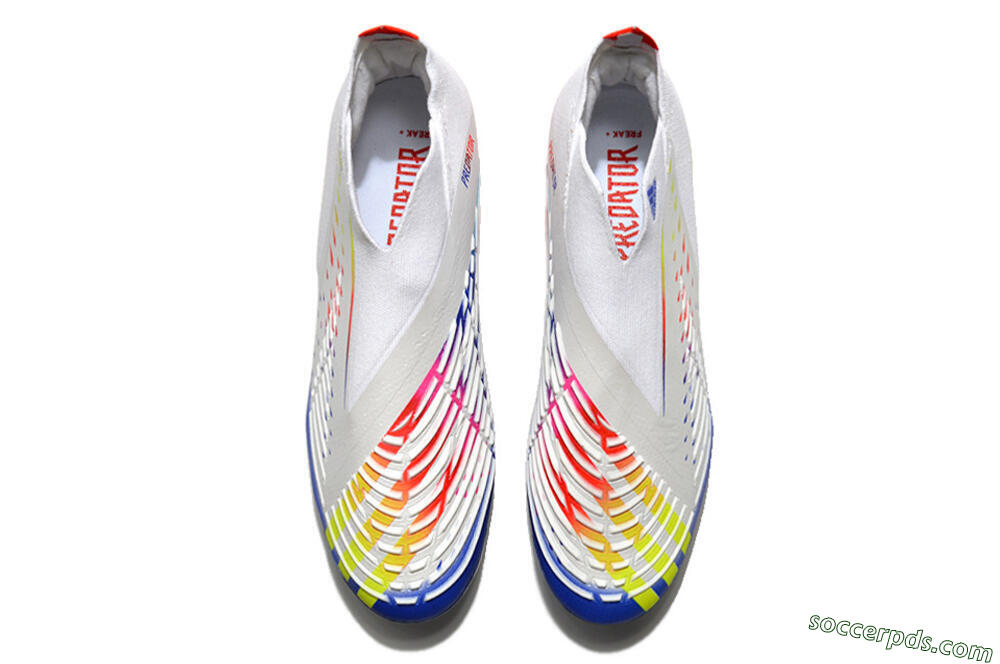 Adidas Predator FIFA World Cup Qatar 2022 Edge+ FG High-Tops Football Boots - White/Red/Blue 4