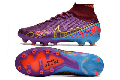 Nike Air Zoom Mercurial Superfly 9 Elite AG High-Tops Football Boots - Red/Gold/Blue