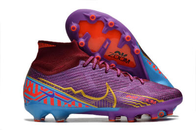 Nike Air Zoom Mercurial Superfly 9 Elite AG High-Tops Football Boots - Red/Gold/Blue