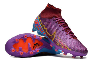 Nike Air Zoom Mercurial Superfly 9 Elite AG High-Tops Football Boots - Red/Gold/Blue