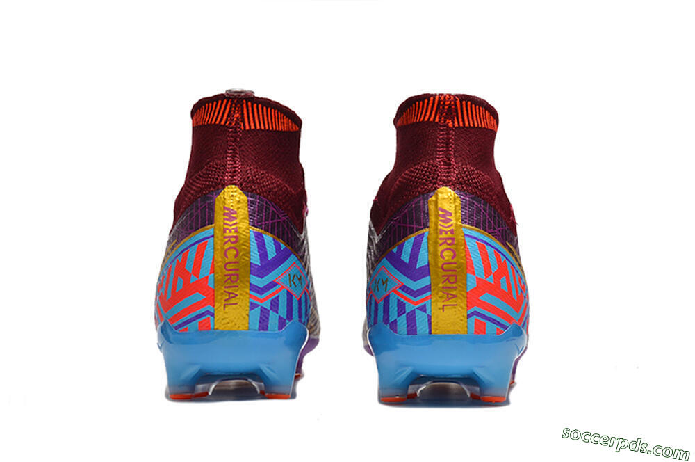 Nike Air Zoom Mercurial Superfly 9 Elite AG High-Tops Football Boots - Red/Gold/Blue 5