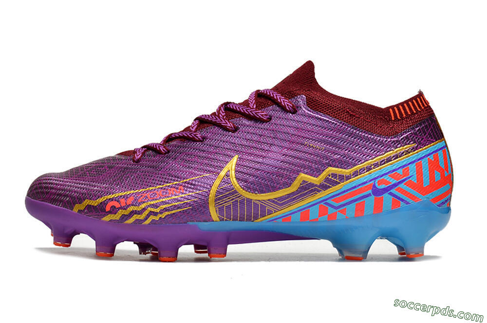 Nike Air Zoom Mercurial Vapor 15 Elite AG Low-Tops Football Boots - Red/Gold/Blue 2