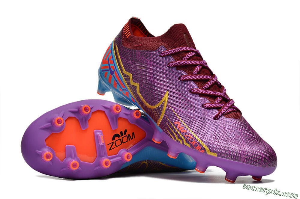 Nike Air Zoom Mercurial Vapor 15 Elite AG Low-Tops Football Boots - Red/Gold/Blue 3