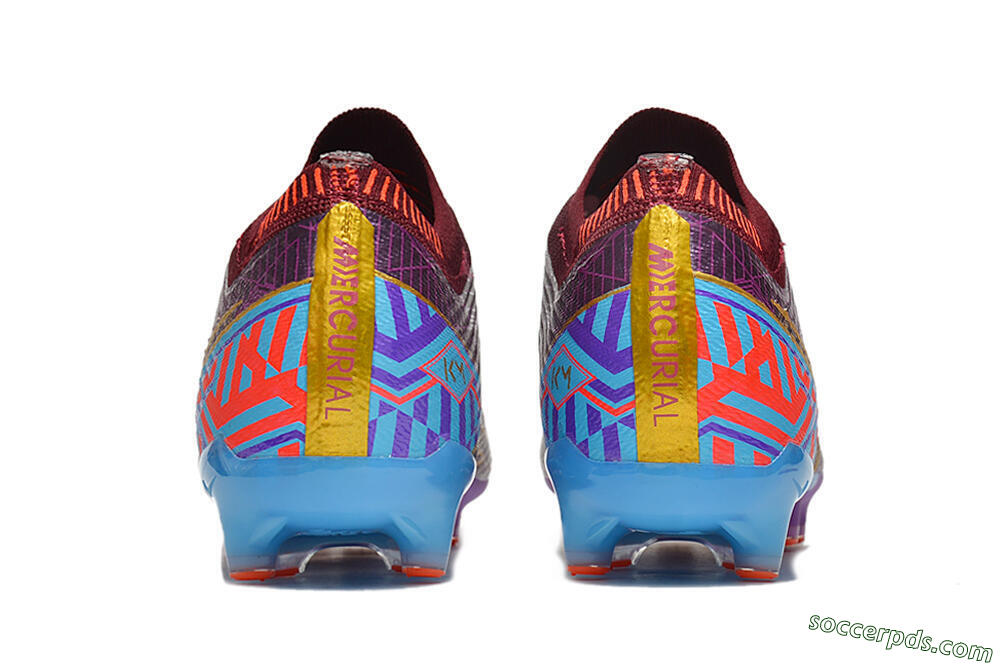 Nike Air Zoom Mercurial Vapor 15 Elite AG Low-Tops Football Boots - Red/Gold/Blue 5