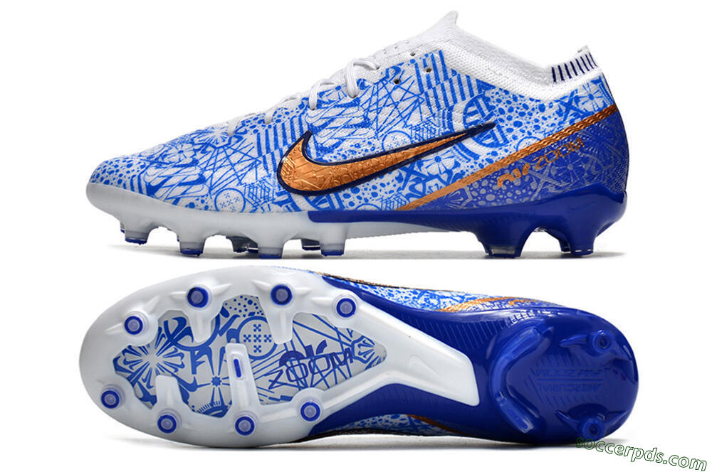 Nike Air Zoom Mercurial Vapor 15 Elite AG Low-Tops Football Boots - Blue/White 0