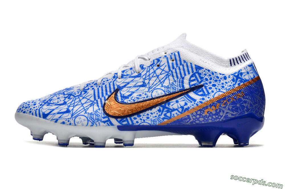 Nike Air Zoom Mercurial Vapor 15 Elite AG Low-Tops Football Boots - Blue/White 2