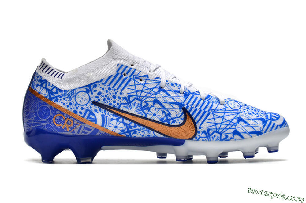 Nike Air Zoom Mercurial Vapor 15 Elite AG Low-Tops Football Boots - Blue/White 7