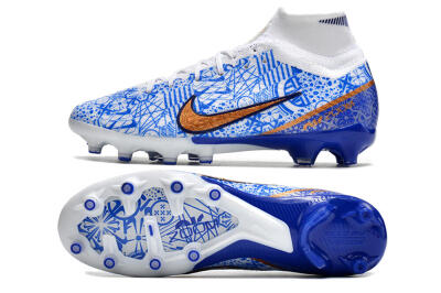 Nike Air Zoom Mercurial Superfly 9 Elite AG High-Tops Football Boots - Blue/White