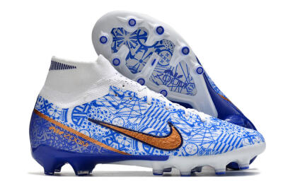 Nike Air Zoom Mercurial Superfly 9 Elite AG High-Tops Football Boots - Blue/White