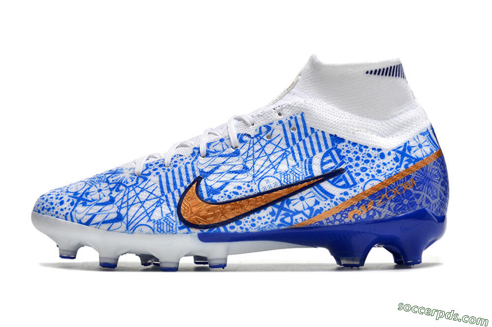 Nike Air Zoom Mercurial Superfly 9 Elite AG High-Tops Football Boots - Blue/White 2