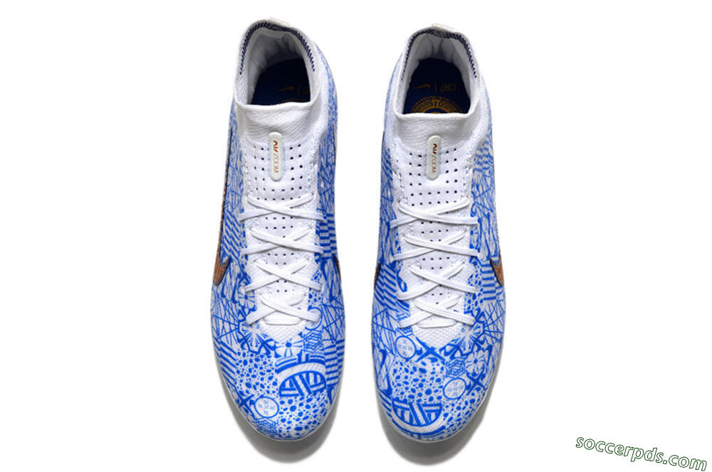 Nike Air Zoom Mercurial Superfly 9 Elite AG High-Tops Football Boots - Blue/White 4