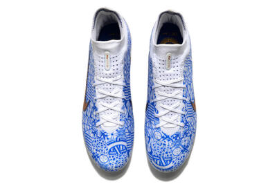 Nike Air Zoom Mercurial Superfly 9 Elite AG High-Tops Football Boots - Blue/White