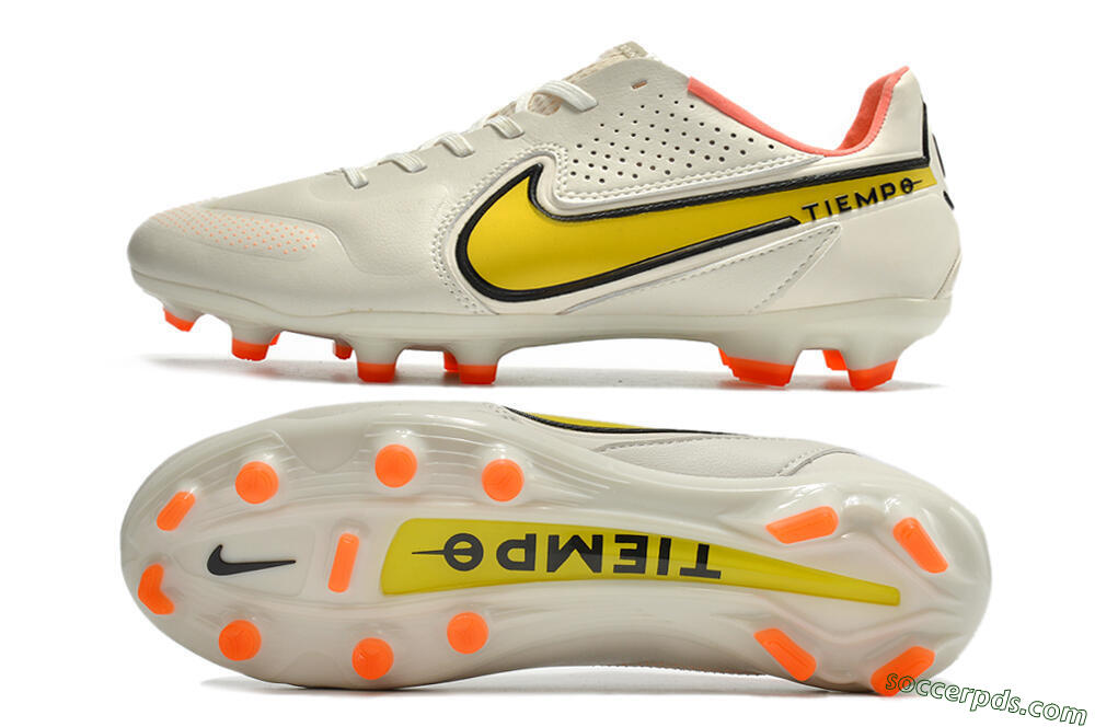 Nike Tiempo Legend 9 Elite FG Low-Tops Football Boots - White/Yellow 0