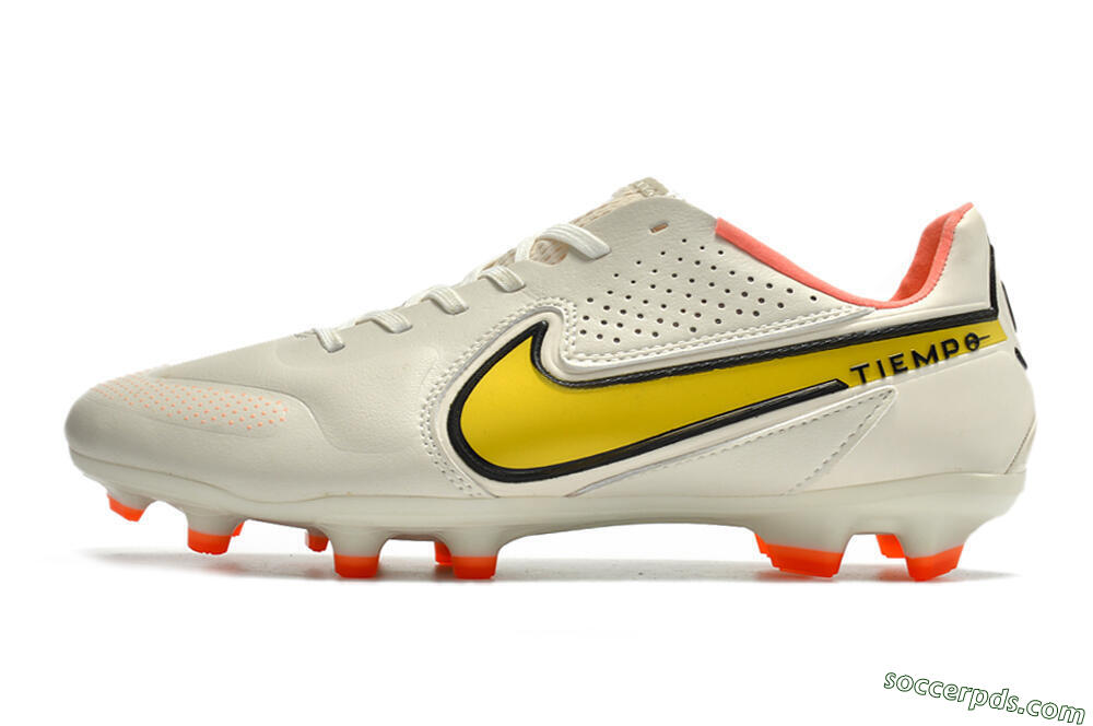 Nike Tiempo Legend 9 Elite FG Low-Tops Football Boots - White/Yellow 2