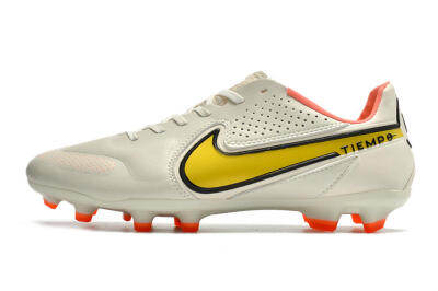 Nike Tiempo Legend 9 Elite FG Low-Tops Football Boots - White/Yellow
