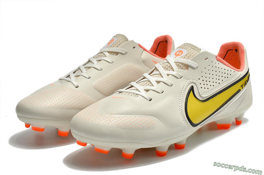 Nike Tiempo Legend 9 Elite FG Low-Tops Football Boots - White/Yellow 5