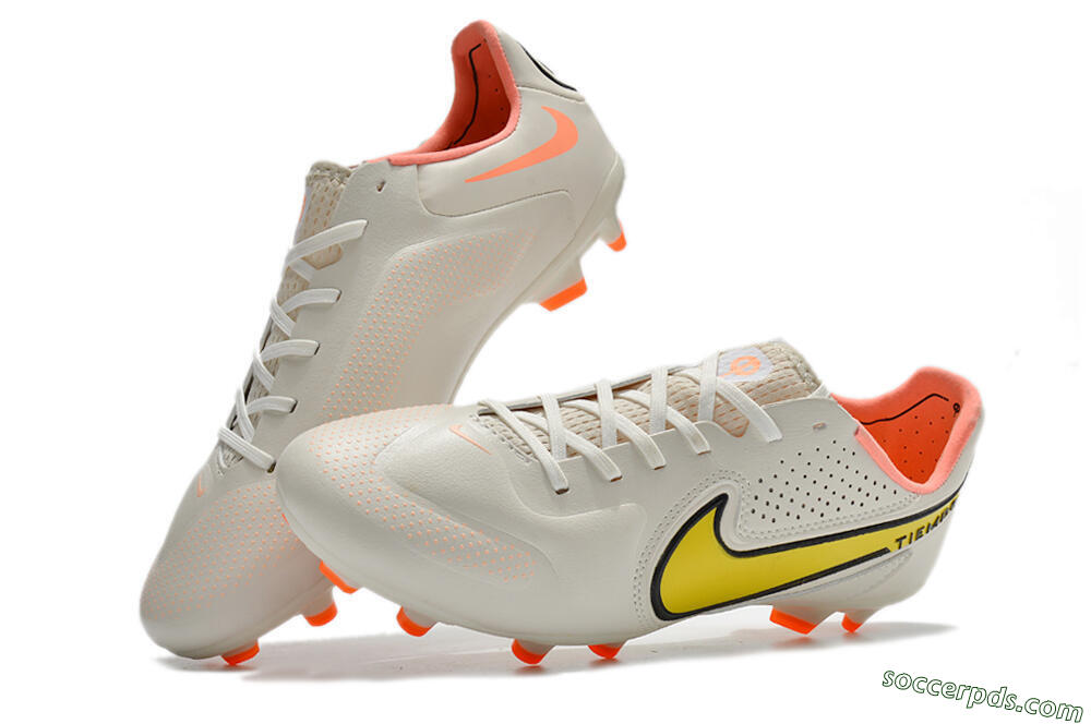 Nike Tiempo Legend 9 Elite FG Low-Tops Football Boots - White/Yellow 6
