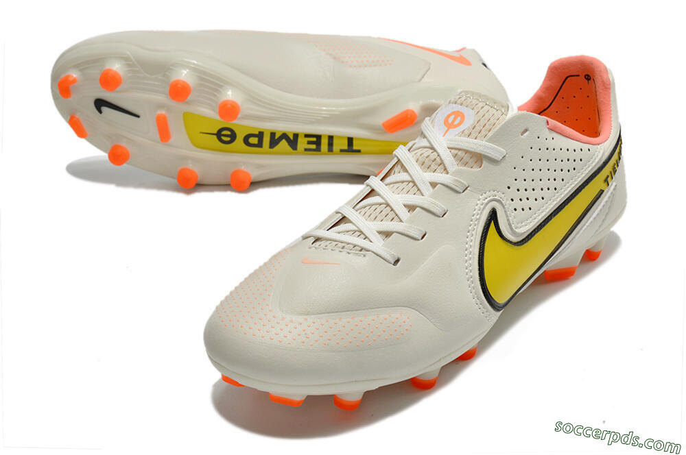 Nike Tiempo Legend 9 Elite FG Low-Tops Football Boots - White/Yellow 3