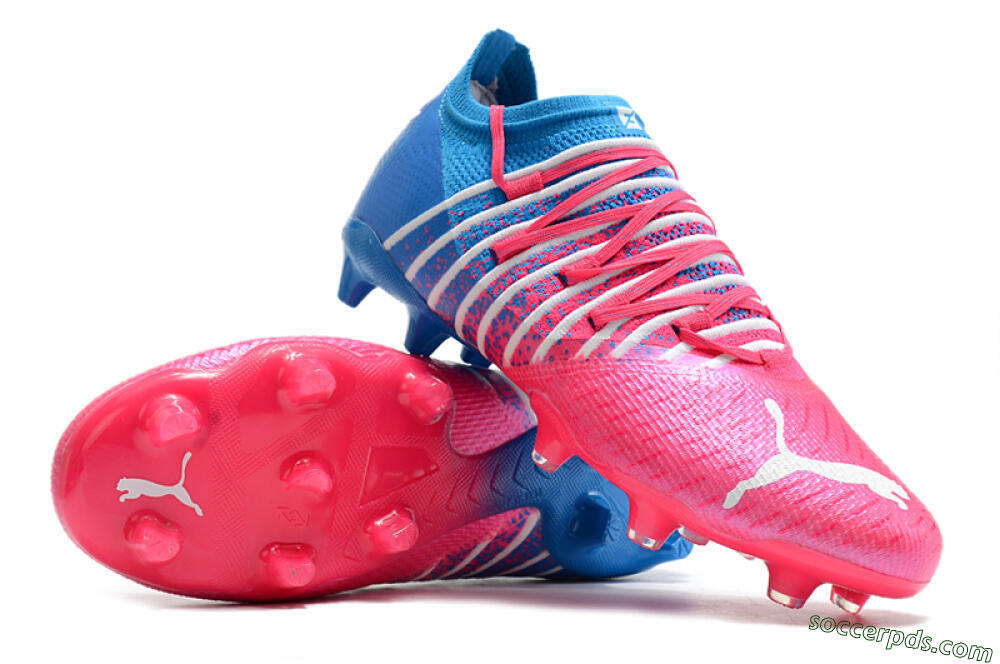 Puma Future Z 1.3 FG Low-Tops Football Boots - Pink/Blue/White 4